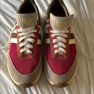 Gola Tan Green and Fuchia trainers 👟